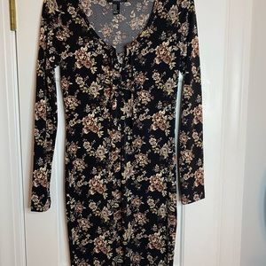 f21 lace up midi dress